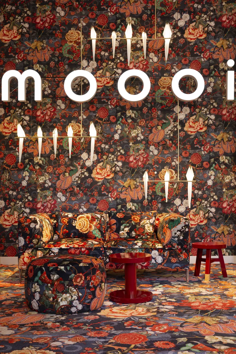 Amsterdam Brandstore interior setting with Sofa So Good and Perch light and Rendezvous Tokyo Blue