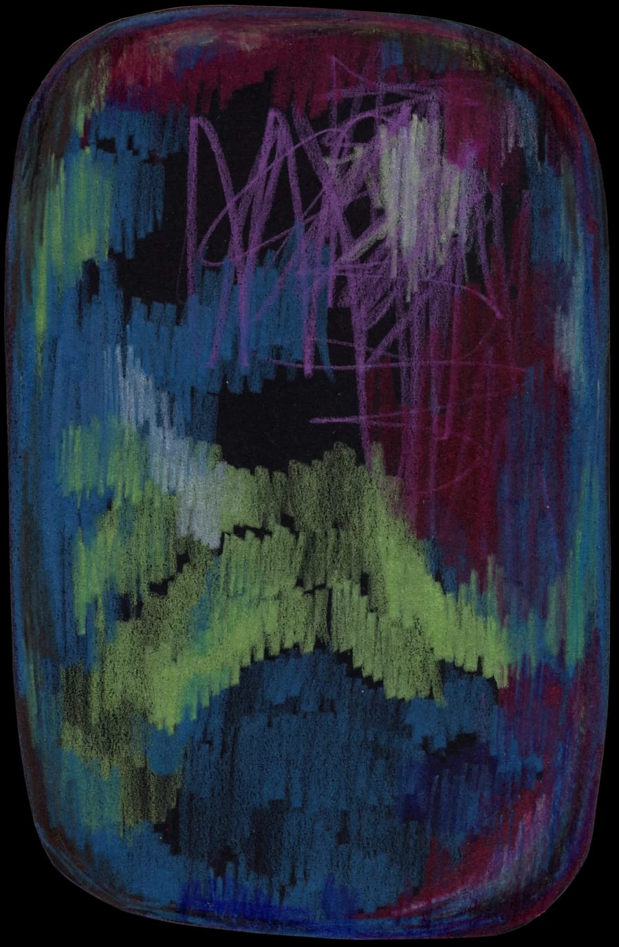 Carpet Scribble Black Green Blue