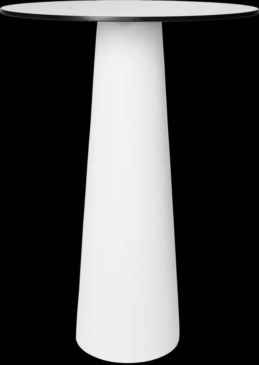 Container Table high round hpl white