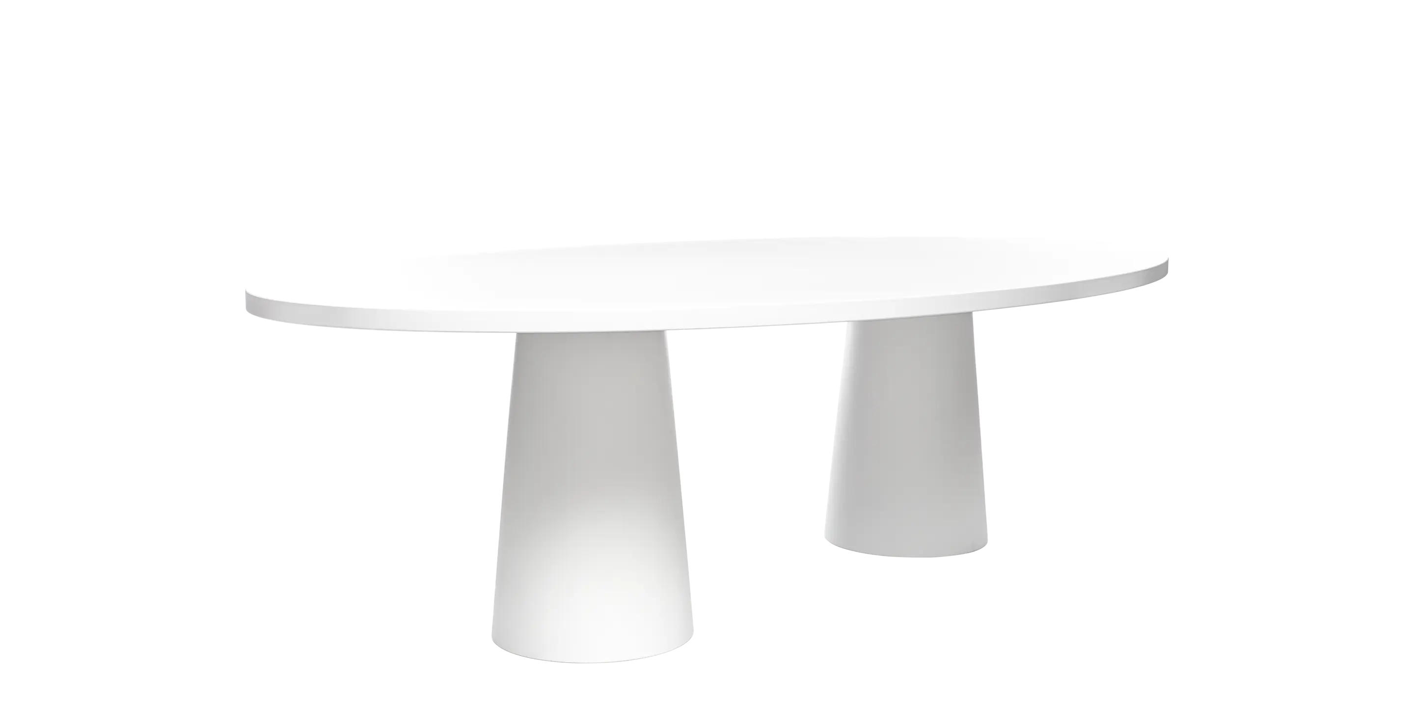 Container Table Oval 260 top white with white double foot