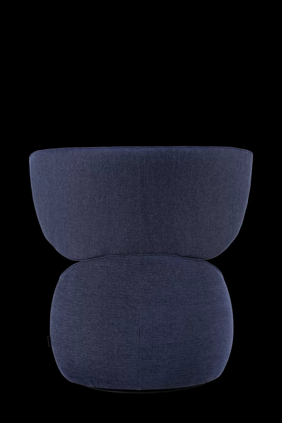 Hana Armchair Wingback Liscio Grigio Blu back side
