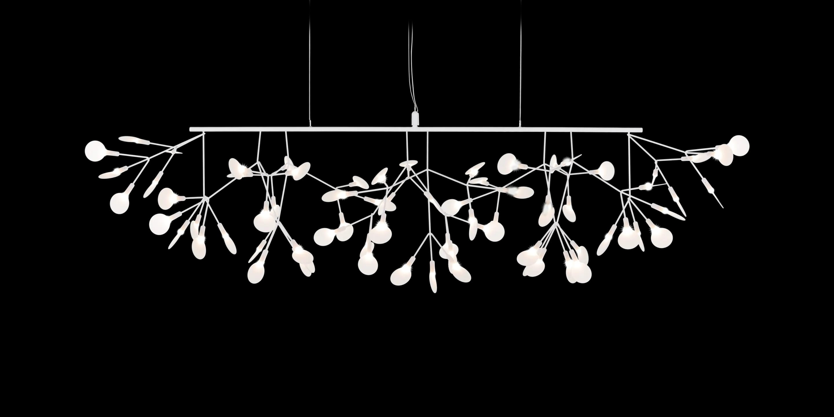 Heracleum III Linear suspension light whitefront view