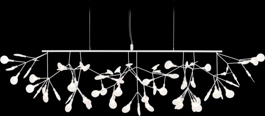 Heracleum III Linear suspension light whitefront view